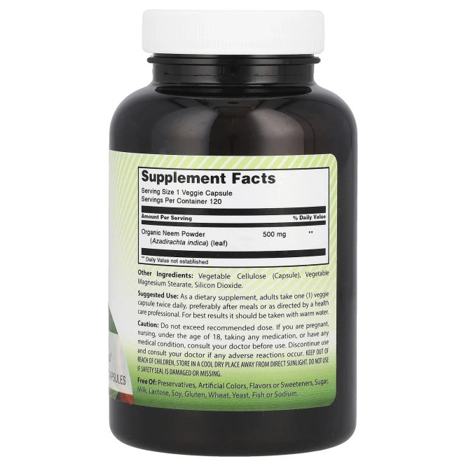 Amazing India, Ним, 500 мг, 120 растительных капсул