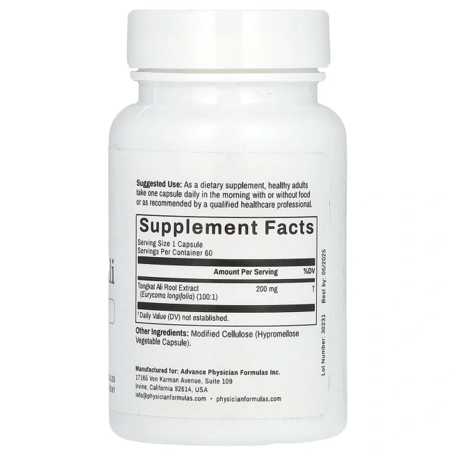 Advance Physician Formulas, Inc., Тонгкат Али, 200 мг, 60 капсул