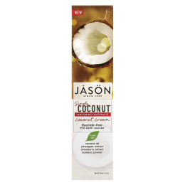 Jason Natural, Simply Coconut, отбеливающая зубная паста, кокосовый крем, 119 г (4,2 унции)