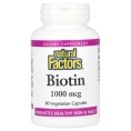 Natural Factors, Биотин, 1000 мкг, 90 вегетарианских капсул