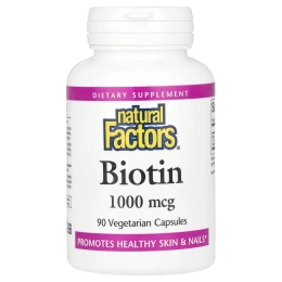 Natural Factors, Биотин, 1000 мкг, 90 вегетарианских капсул