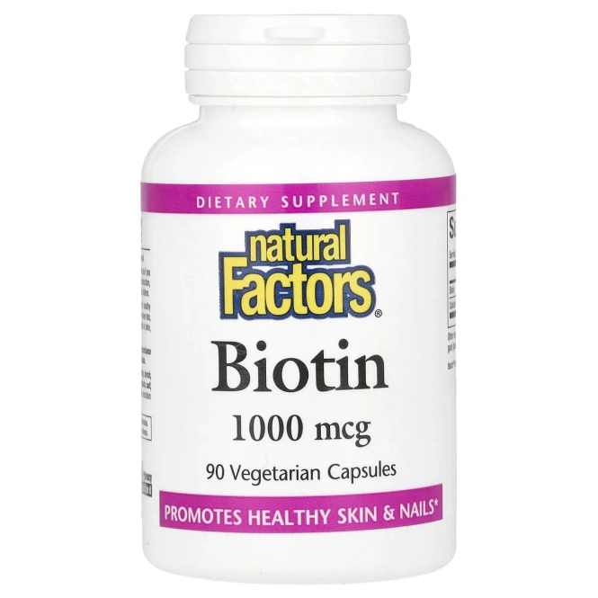 Natural Factors, Биотин, 1000 мкг, 90 вегетарианских капсул