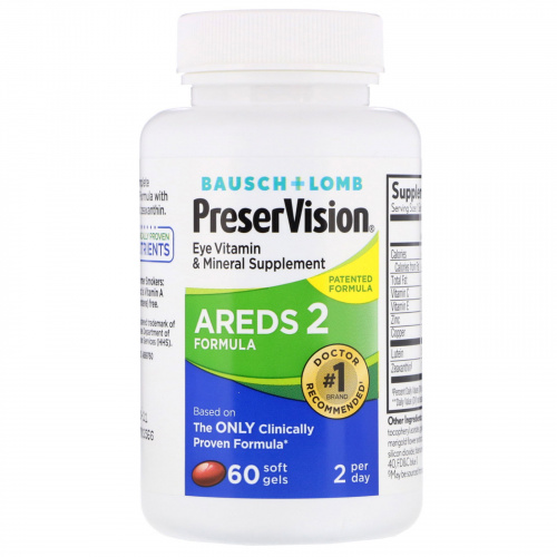 Bausch & Lomb, PreserVision, AREDS 2 Formula, 60 Soft Gels