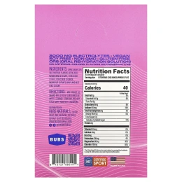 BUBS Naturals, Hydrate or Die®, смесь для приготовления электролитического напитка, со вкусом ягодного ассорти, 20 пакетиков по 12,3 г (0,43 унции)