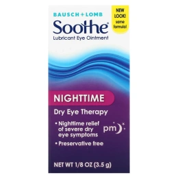 Bausch & Lomb, Soothe, смазывающая мазь для глаз, перед сном, 3,5 г (1/8 унции)