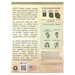 Okay Pure Naturals, Хна, стойкая краска для волос, коричневый, 56,7 г (2 унции)