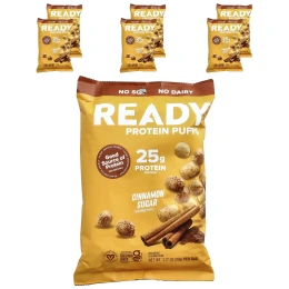 Ready, Protein Puffs, сахар с корицей, 6 пакетиков по 90 г (3,17 унции)