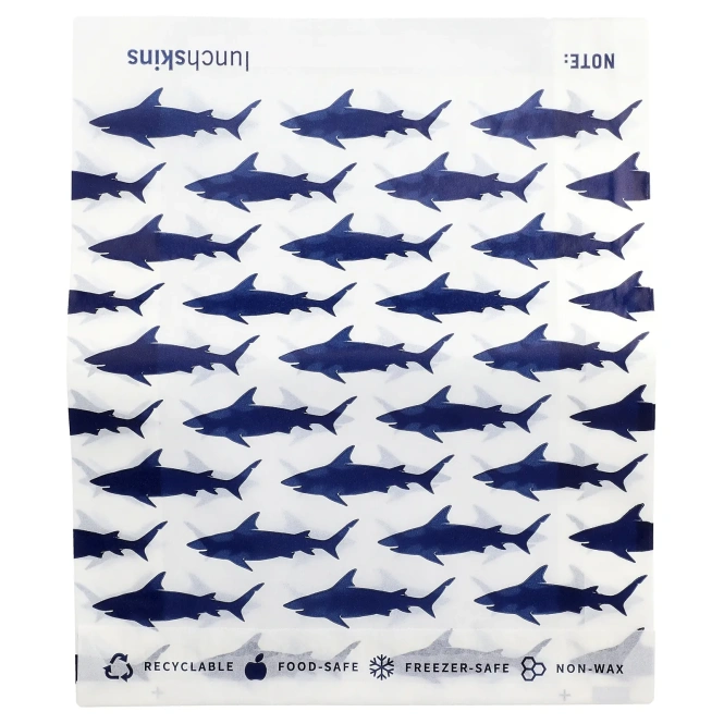 Lunchskins, бумажные пакеты для сэндвичей, акула, 50 шт.