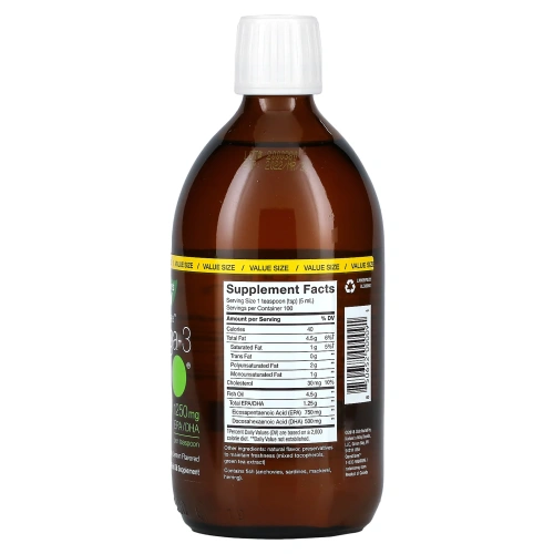 Ascenta, NutraSea, омега-3, со вкусом лимона, 16,9 жидкой унции (500 мл)