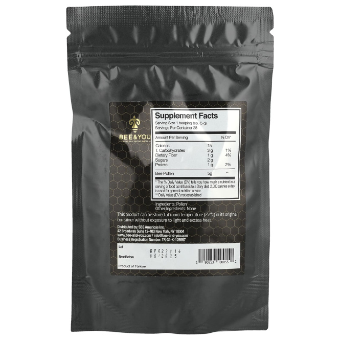 Bee & You, Цельные гранулы пчелиной пыльцы, 142 г (5 унций)