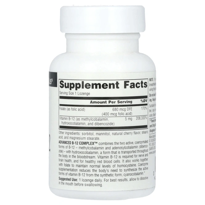 Source Naturals, Улучшенный комплекс B-12, 5 мг, 60 таблеток