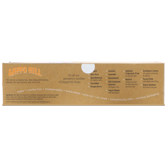 Sappo Hill, Крем-мыло с глицерином, орегонские ягоды, 12 кусков, по 3,5 унции (100 г) каждый