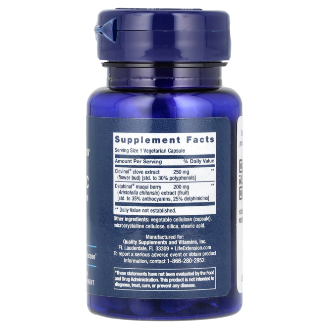 Life Extension, Гликемическая защита, 30 вегетарианских капсул