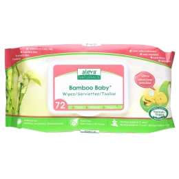 Aleva Naturals, Влажные салфетки для сверхчувствительной кожи Bamboo Baby Wipes, без отдушки, 72 влажных салфетки, 7,9 x 6,7 дюймов (17 x 20 см)
