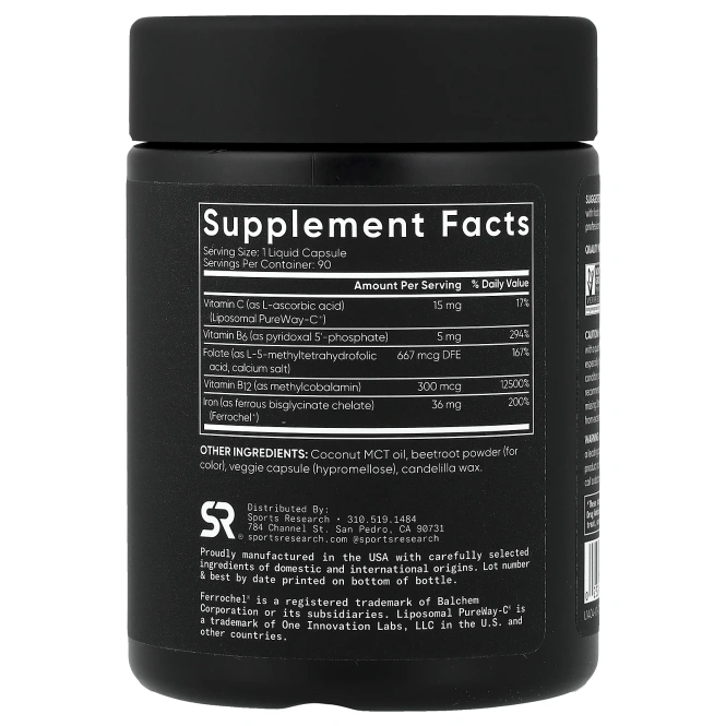 Sports Research, Blood Balance™, 90 растительных капсул с жидкостью