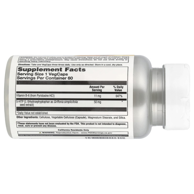 Natural Balance, 5-HTP, 50 мг, 60 вегетарианских капсул