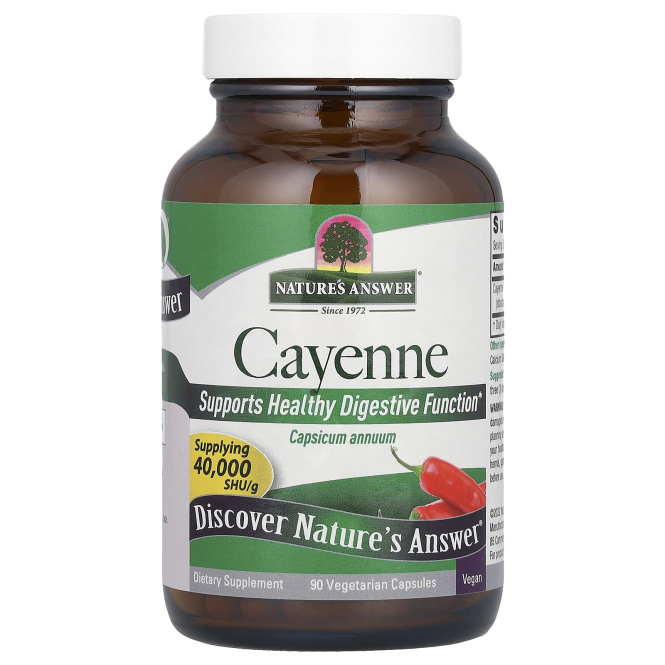 Nature's Answer, Кайенский перец (Capsicum Annuum), 90 растительных капсул