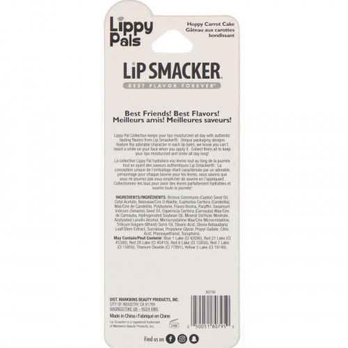 Lip Smacker, Бальзам для губ Lippy Pals, Bunny, морковный, 4 г