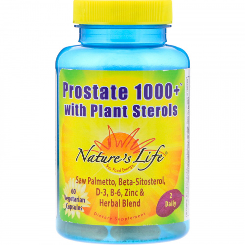 Nature's Life, Prostate 1000 + with Plant Sterols, 60 Vegetarian Capsules