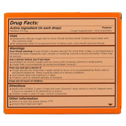 Herbion, Леденцы от кашля, без сахара, с апельсиновым вкусом, 18 леденцов