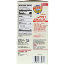 Earth's Best, Organic Apple Strawberry, Baby Food Puree, 6+ Months, 4 Pouches, 4.0 oz (113 g) Each
