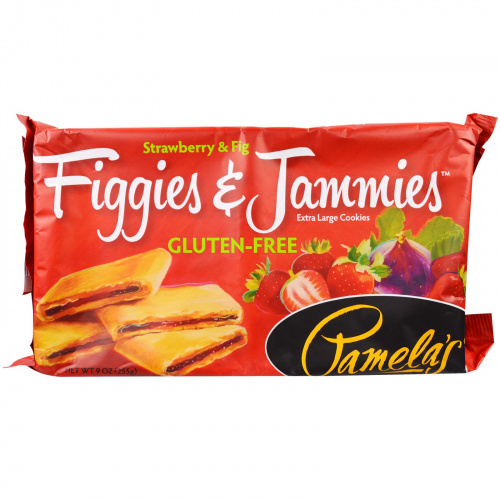 Pamela's Products, Figgies и Jammies, очень большие печенья, клубника и инжир, без глютена  9 унций(255 г)