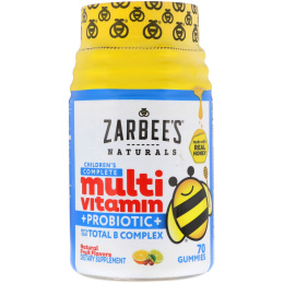 Zarbee's, Children's, Complete Multivitamin + Probiotic, Natural Fruit Flavors, 70 Gummies