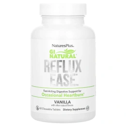 NaturesPlus, Gi Natural, Reflux Ease, ваниль, 60 жевательных таблеток