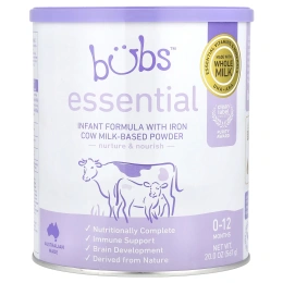 Aussie Bubs, Essential, смесь для младенцев с железом, порошок из коровьего молока, 0-12 месяцев, 567 г (20 унций)