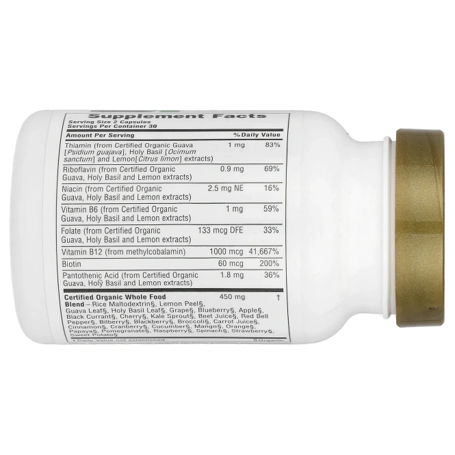 NaturesPlus, Source of Life® Garden, сертифицированный органический витамин B12, 60 веганских капсул