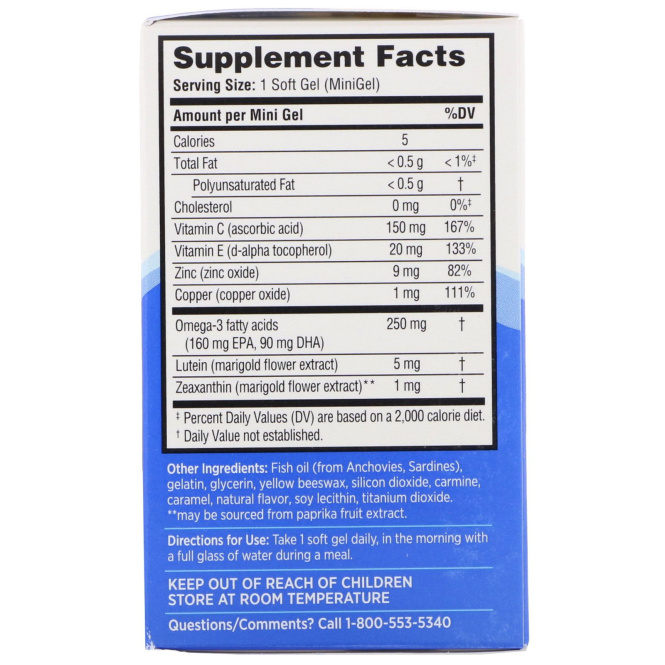 Bausch & Lomb, Формула здоровья глаз, 30 мягких желатиновых капсул