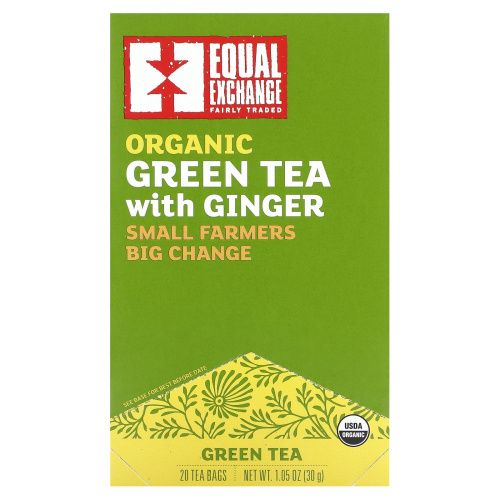 Equal Exchange, Organic Green Tea With Ginger, 20 Tea Bags, 1.05 oz ( 30 g)