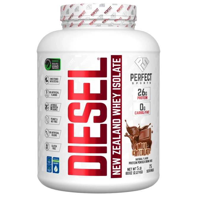 PERFECT Sports, Diesel, изолят сыворотки из Новой Зеландии, молочный шоколад, 2,27 кг (5 фунтов)