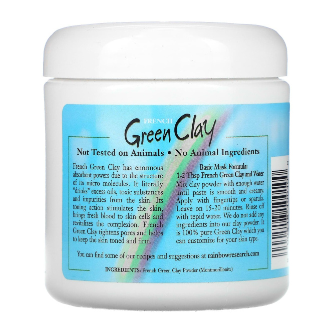 Rainbow Research, French Green Clay, Facial Treatment Mask, 8 oz (225 g)