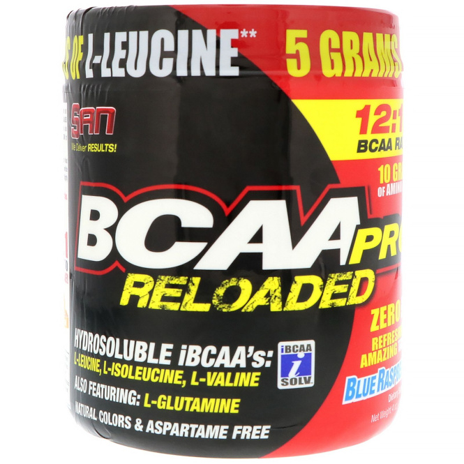 SAN Nutrition, BCAA-Pro Reloaded, Голубая малина, 4 унц. (114 г)