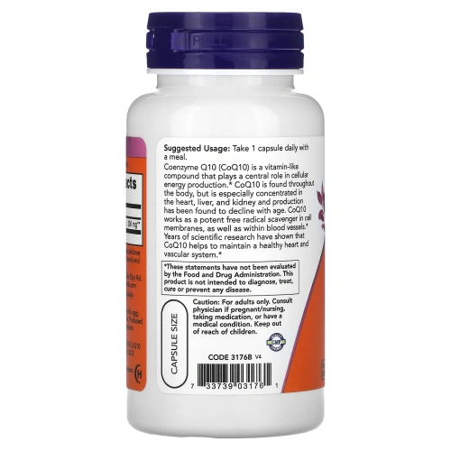 Now Foods, CoQ10, 200 мг, 60 веганских капсул