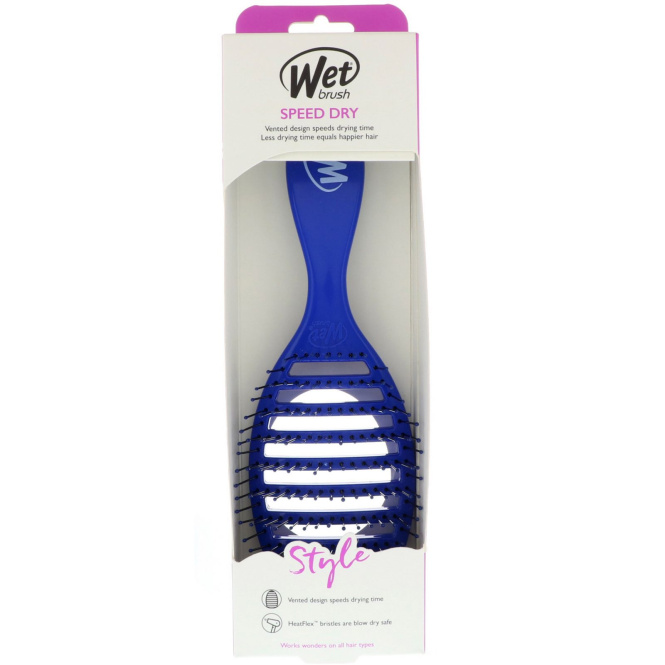 Wet Brush, Расческа для быстрой сушки, Для укладки, Синяя, 1 расческа