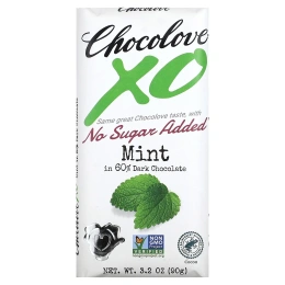 Chocolove, XO, мята в темном шоколаде 60%, 90 г (3,2 унции)