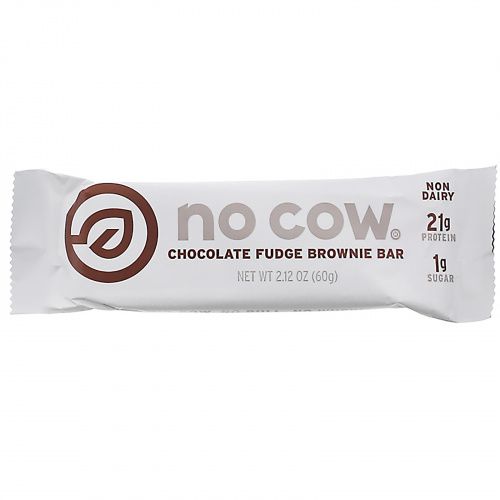 No Cow, Протеиновый батончик, брауни с шоколадной помадкой, 12 батончиков по 60 г (2,12 унции)