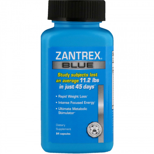 Zantrex, Zantrex Blue, быстрая потеря веса, 84 капсулы