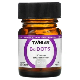 TwinLab, B-12 Dots Вишня 100 таблеток