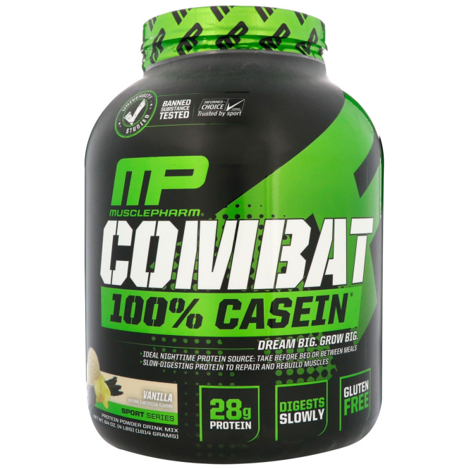 MusclePharm, Combat 100% казеин, ваниль, 1814 г.