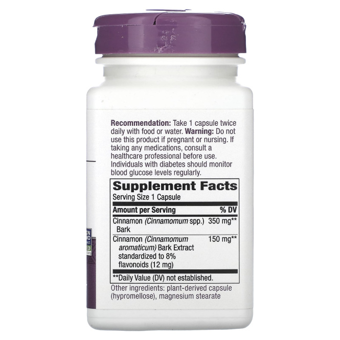 Nature's Way, Стандартизированный экстракт корицы 120 вег капсул