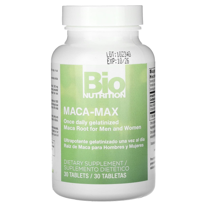 Bio Nutrition, Maca Max, 1,000 мг, 30 таблеток
