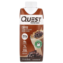 Quest Nutrition, Протеиновый коктейль, кофе, 4 коктейля, 325 мл (11 жидк. унц.)