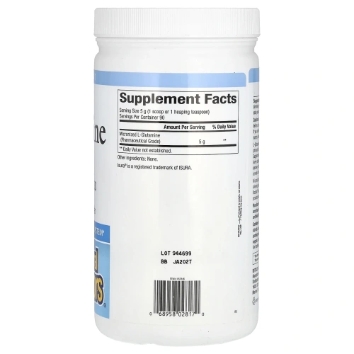 Natural Factors, Микронизированный L-глютамин, порошок, 5000 мг, 454 г (16 унций)