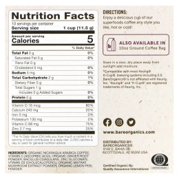BareOrganics, Daily Defense, кофе с суперфудами, темная обжарка, 10 чашек по 11,5 г (0,41 унции)