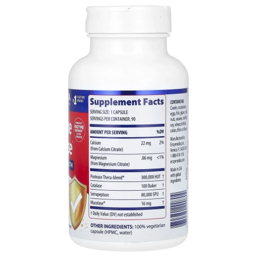 Enzymedica, Enzyme Defense, усиленный, 90 капсул