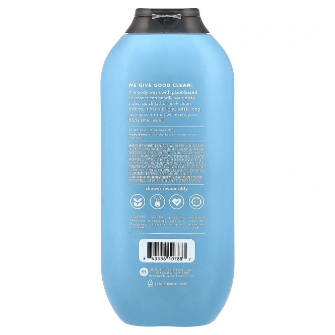 Method, Для мужчин, гель для душа, ледник + гранит, 532 мл (18 жидк. Унций)