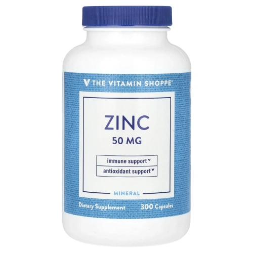 The Vitamin Shoppe, цинк, 50 мг, 300 капсул